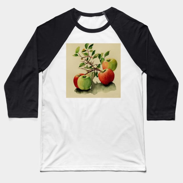 Red and Green Apples Baseball T-Shirt by fistikci